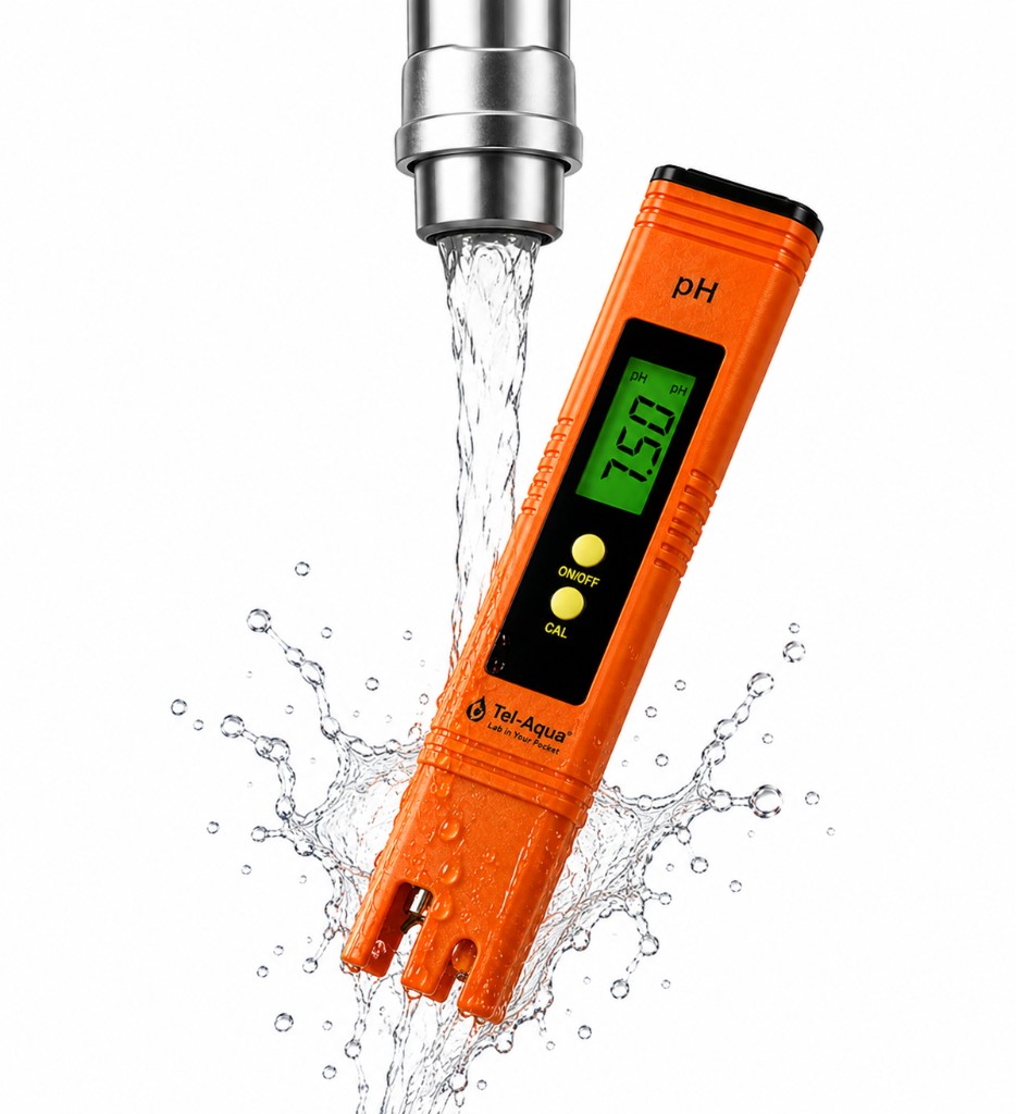 Rinse the pH meter tip under clean water
